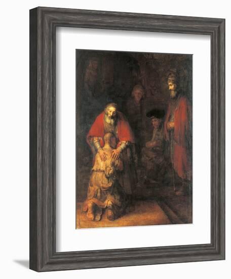 Return of the Prodigal Son-Rembrandt van Rijn-Framed Art Print