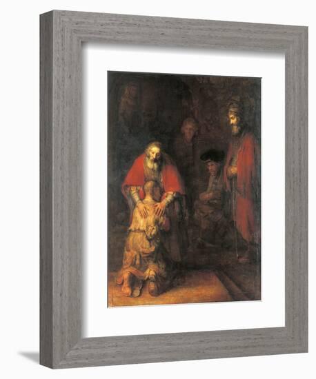 Return of the Prodigal Son-Rembrandt van Rijn-Framed Art Print