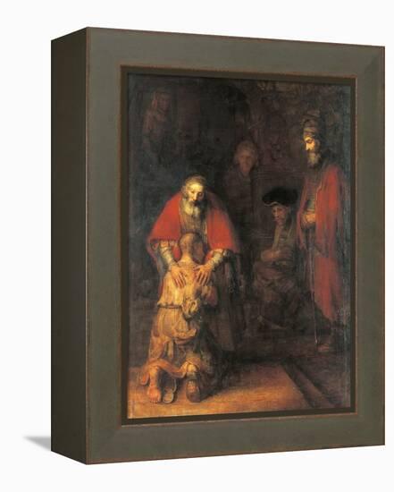 Return of the Prodigal Son-Rembrandt van Rijn-Framed Stretched Canvas