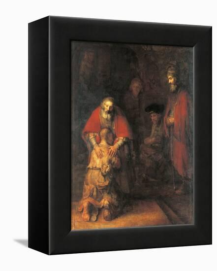 Return of the Prodigal Son-Rembrandt van Rijn-Framed Stretched Canvas