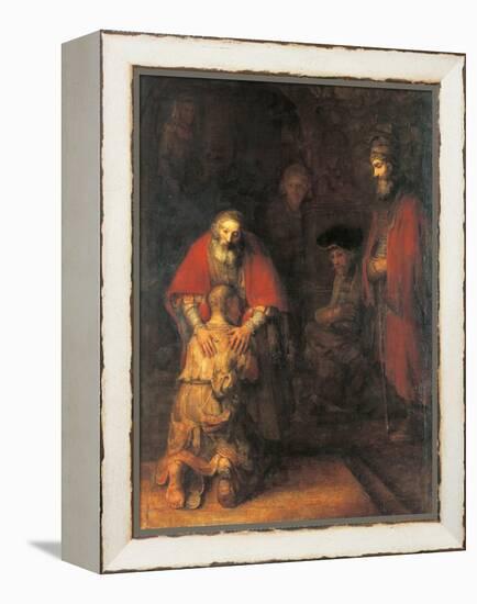 Return of the Prodigal Son-Rembrandt van Rijn-Framed Stretched Canvas