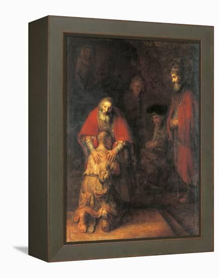 Return of the Prodigal Son-Rembrandt van Rijn-Framed Stretched Canvas