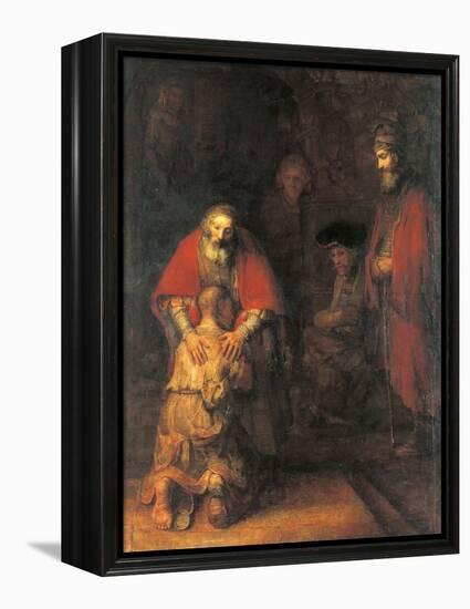 Return of the Prodigal Son-Rembrandt van Rijn-Framed Stretched Canvas