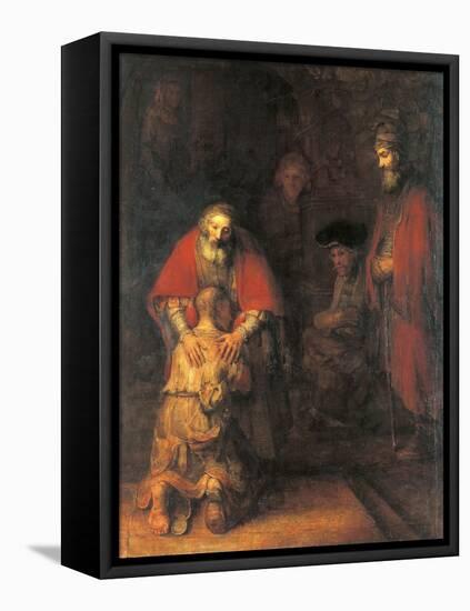 Return of the Prodigal Son-Rembrandt van Rijn-Framed Stretched Canvas
