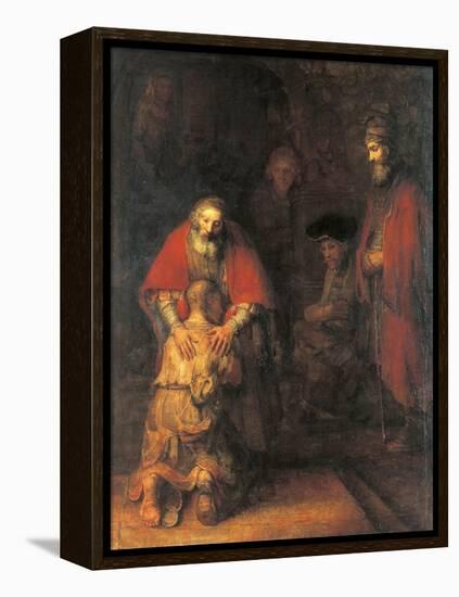 Return of the Prodigal Son-Rembrandt van Rijn-Framed Stretched Canvas