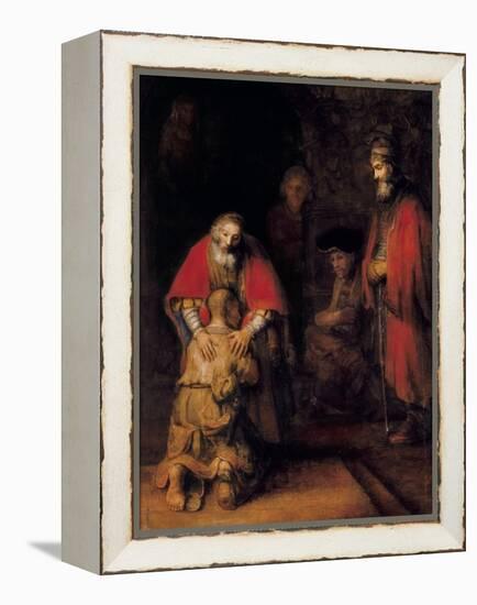 Return of the Prodigal Son-Rembrandt van Rijn-Framed Stretched Canvas