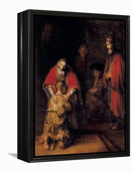 Return of the Prodigal Son-Rembrandt van Rijn-Framed Stretched Canvas