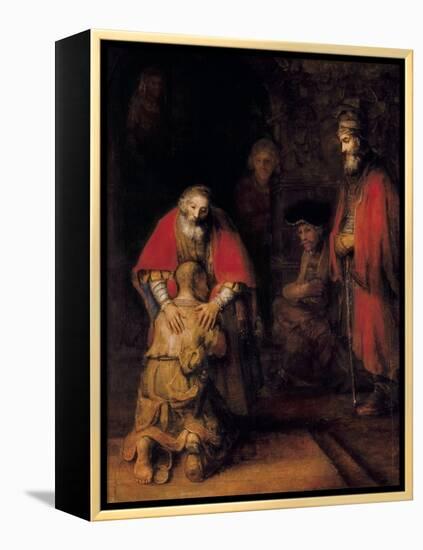 Return of the Prodigal Son-Rembrandt van Rijn-Framed Stretched Canvas