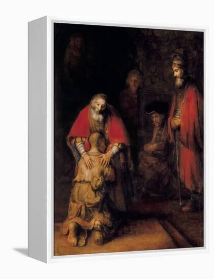 Return of the Prodigal Son-Rembrandt van Rijn-Framed Stretched Canvas