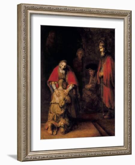 Return of the Prodigal Son-Rembrandt van Rijn-Framed Art Print