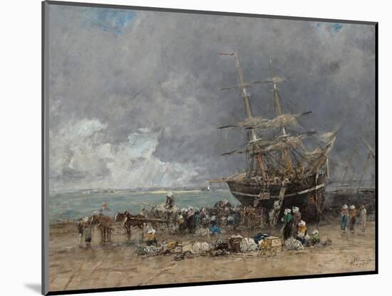 Return of the Terre-Neuvier, 1875 (Oil on Canvas)-Eugene Louis Boudin-Mounted Giclee Print