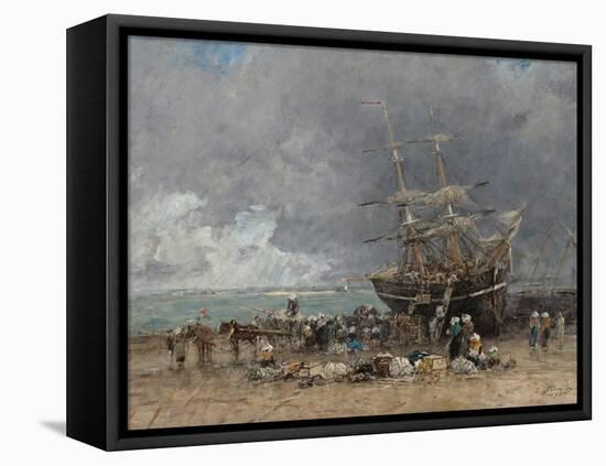 Return of the Terre-Neuvier, 1875 (Oil on Canvas)-Eugene Louis Boudin-Framed Premier Image Canvas