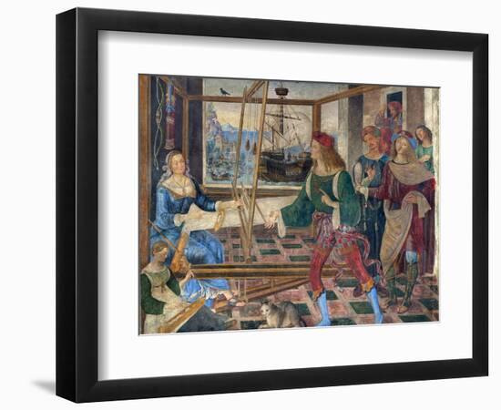 Return of Ulysses to Penelope, 1508-09 (Fresco)-Bernardino di Betto Pinturicchio-Framed Giclee Print