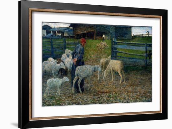 Return to the Stables. 1888-Giovanni Segantini-Framed Giclee Print