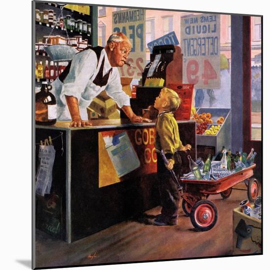 "Returning Bottles for Refund", March 28, 1959-George Hughes-Mounted Giclee Print
