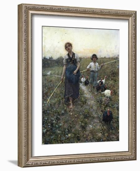 Returning from Fields-Francesco Paolo Michetti-Framed Giclee Print