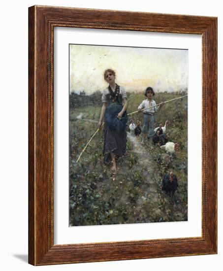 Returning from Fields-Francesco Paolo Michetti-Framed Giclee Print