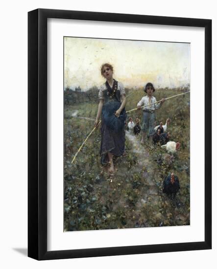 Returning from Fields-Francesco Paolo Michetti-Framed Giclee Print