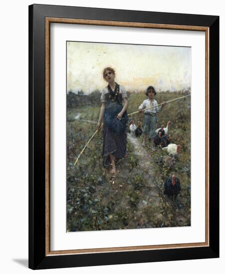 Returning from Fields-Francesco Paolo Michetti-Framed Giclee Print