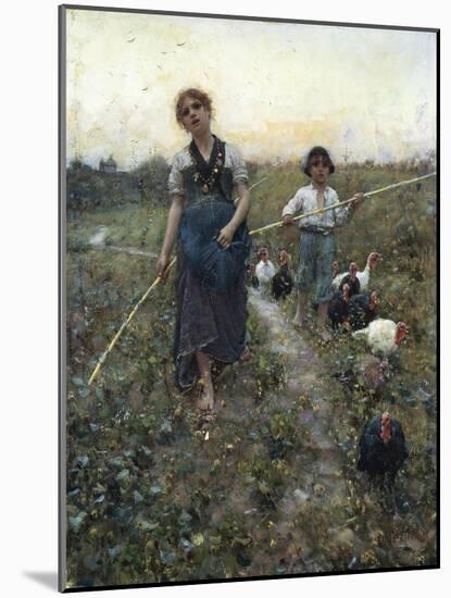 Returning from Fields-Francesco Paolo Michetti-Mounted Giclee Print