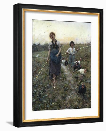 Returning from Fields-Francesco Paolo Michetti-Framed Giclee Print