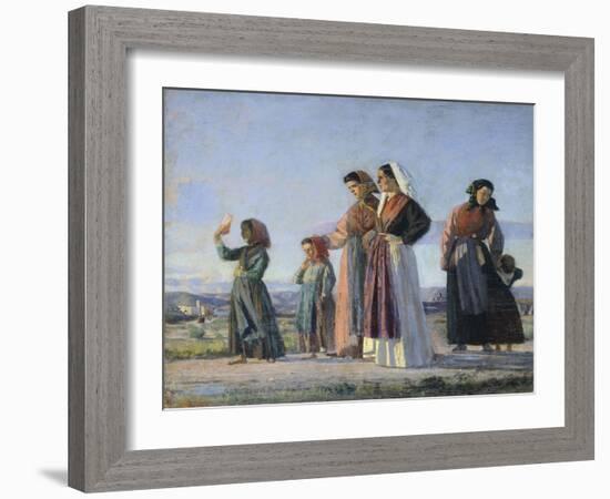 Returning from Mass, Circa 1865-Cristiano Banti-Framed Giclee Print