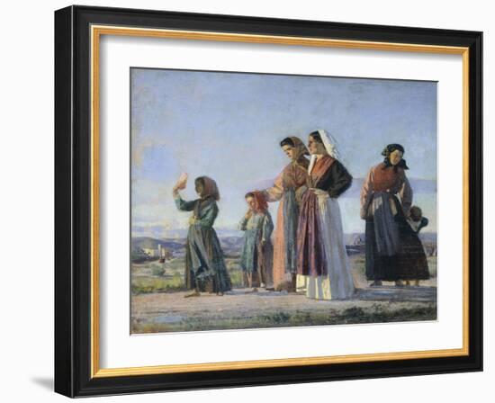 Returning from Mass, Circa 1865-Cristiano Banti-Framed Giclee Print