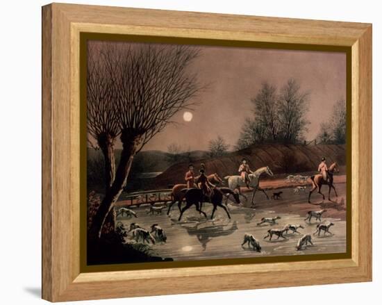 Returning Home by Moonlight (Colour Litho)-James Pollard-Framed Premier Image Canvas