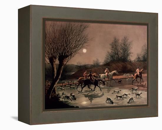 Returning Home by Moonlight (Colour Litho)-James Pollard-Framed Premier Image Canvas