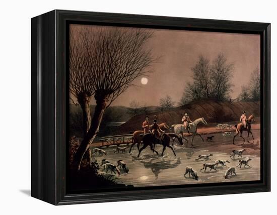 Returning Home by Moonlight (Colour Litho)-James Pollard-Framed Premier Image Canvas