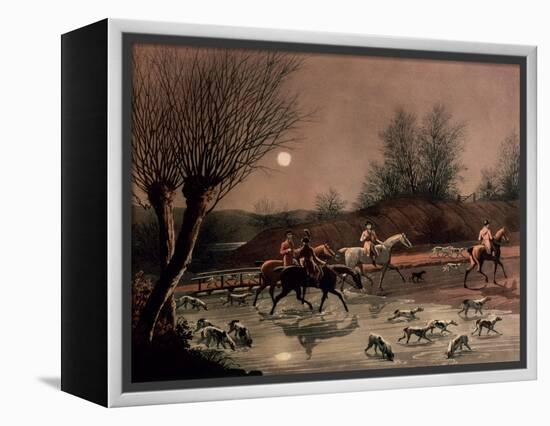 Returning Home by Moonlight (Colour Litho)-James Pollard-Framed Premier Image Canvas