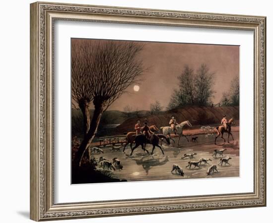 Returning Home by Moonlight (Colour Litho)-James Pollard-Framed Giclee Print