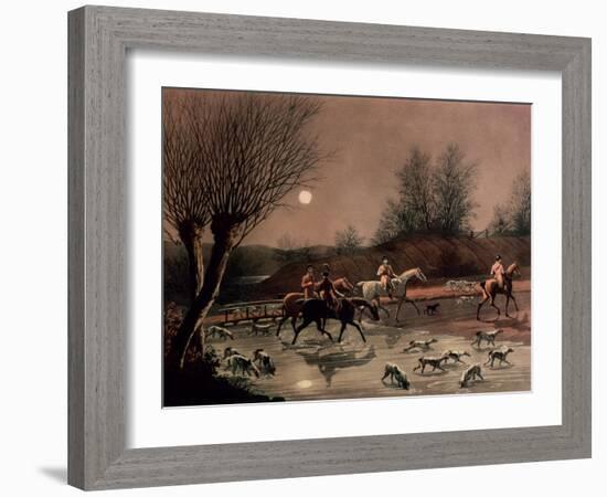 Returning Home by Moonlight (Colour Litho)-James Pollard-Framed Giclee Print