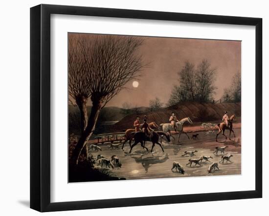 Returning Home by Moonlight (Colour Litho)-James Pollard-Framed Giclee Print