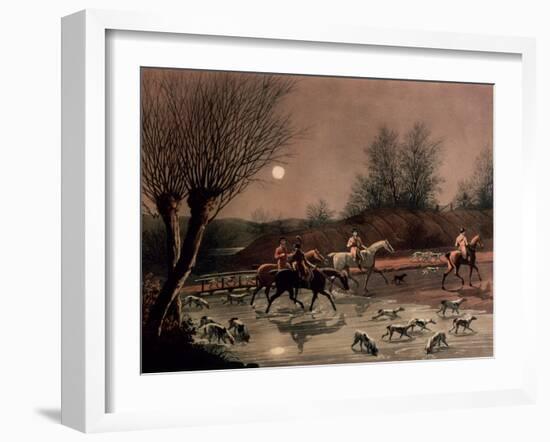 Returning Home by Moonlight (Colour Litho)-James Pollard-Framed Giclee Print