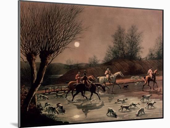 Returning Home by Moonlight (Colour Litho)-James Pollard-Mounted Giclee Print