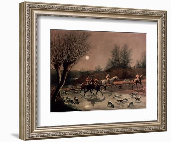 Returning Home by Moonlight (Colour Litho)-James Pollard-Framed Giclee Print