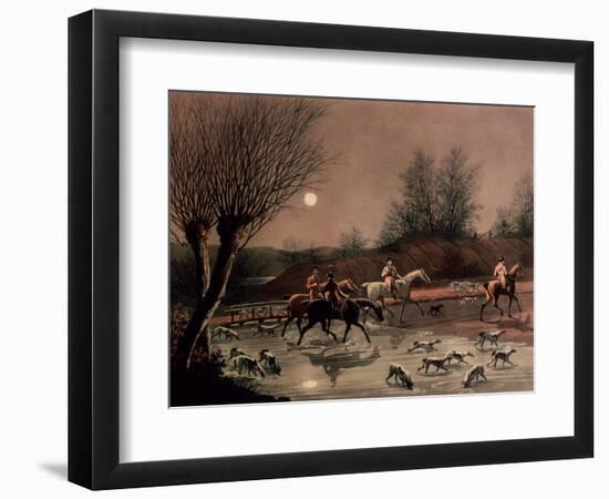 Returning Home by Moonlight (Colour Litho)-James Pollard-Framed Giclee Print
