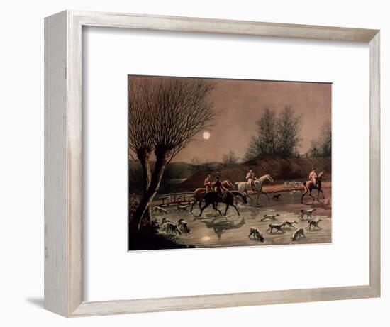 Returning Home by Moonlight (Colour Litho)-James Pollard-Framed Premium Giclee Print