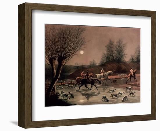 Returning Home by Moonlight (Colour Litho)-James Pollard-Framed Premium Giclee Print