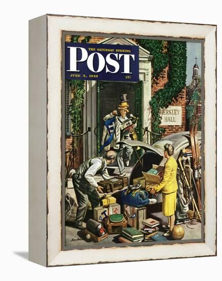 "Returning Home From College," Saturday Evening Post Cover, June 5, 1948-Stevan Dohanos-Framed Premier Image Canvas