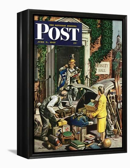 "Returning Home From College," Saturday Evening Post Cover, June 5, 1948-Stevan Dohanos-Framed Premier Image Canvas