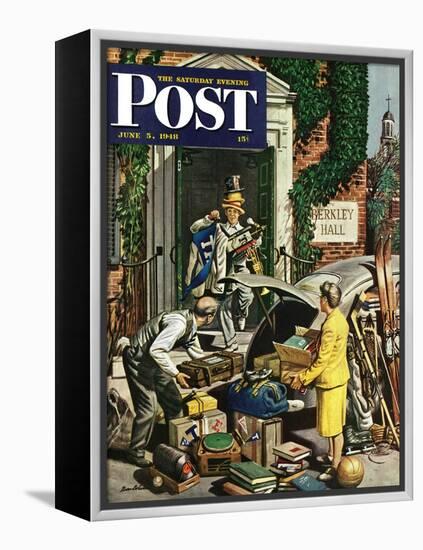 "Returning Home From College," Saturday Evening Post Cover, June 5, 1948-Stevan Dohanos-Framed Premier Image Canvas