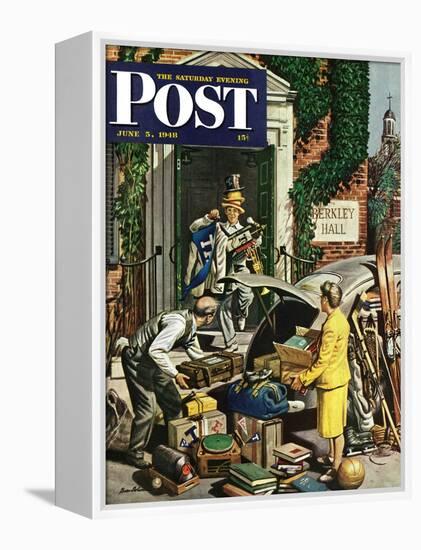 "Returning Home From College," Saturday Evening Post Cover, June 5, 1948-Stevan Dohanos-Framed Premier Image Canvas