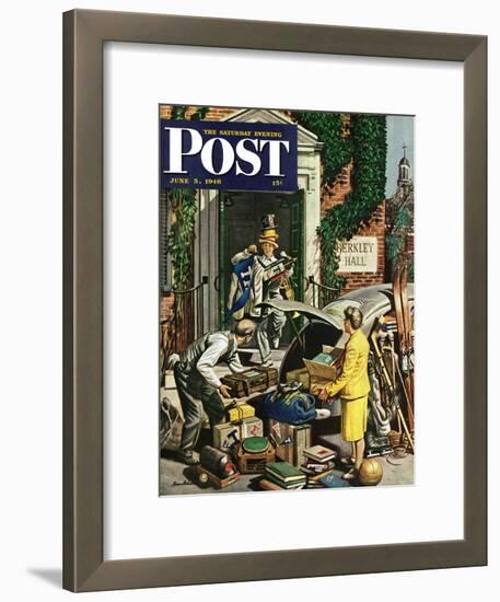 "Returning Home From College," Saturday Evening Post Cover, June 5, 1948-Stevan Dohanos-Framed Giclee Print