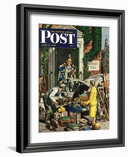 "Returning Home From College," Saturday Evening Post Cover, June 5, 1948-Stevan Dohanos-Framed Giclee Print