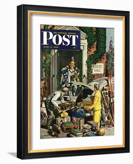 "Returning Home From College," Saturday Evening Post Cover, June 5, 1948-Stevan Dohanos-Framed Giclee Print