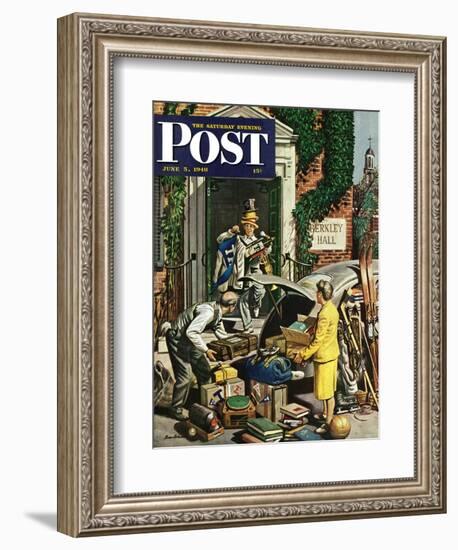 "Returning Home From College," Saturday Evening Post Cover, June 5, 1948-Stevan Dohanos-Framed Giclee Print