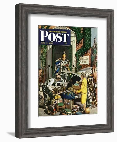 "Returning Home From College," Saturday Evening Post Cover, June 5, 1948-Stevan Dohanos-Framed Giclee Print