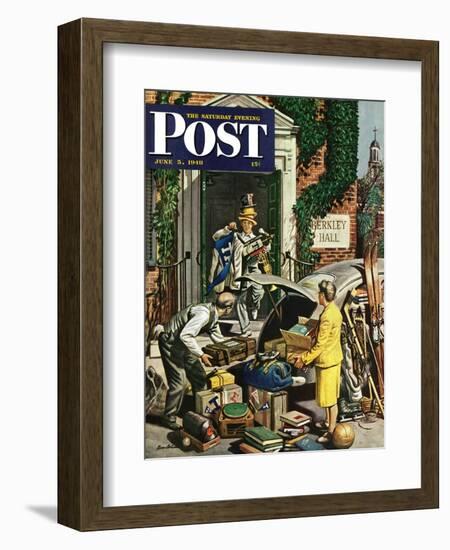 "Returning Home From College," Saturday Evening Post Cover, June 5, 1948-Stevan Dohanos-Framed Giclee Print